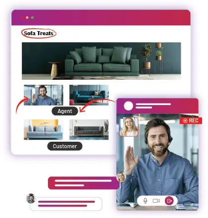 Co-browsing and screen sharing on a Click-to-Call video session